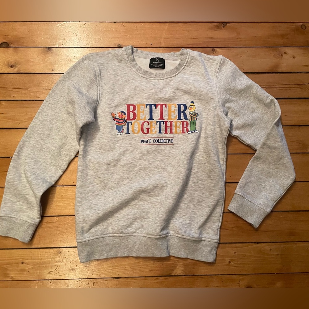XS unisex Peace Collective Bert Ernie Better Together Sesame Street Sweatshirt